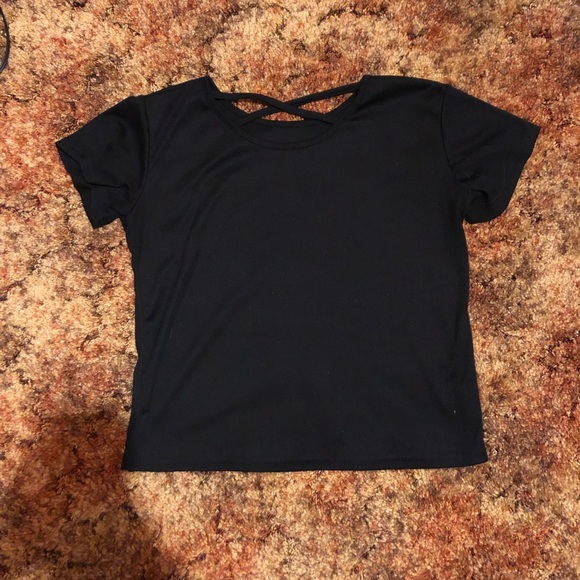 Shein Black Rose Crop Top - Picture 2 of 5